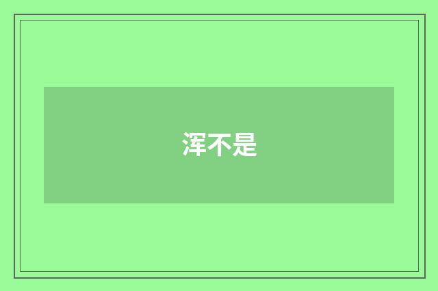浑不是