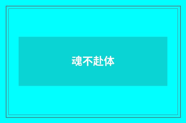 魂不赴体