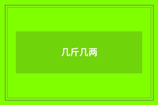 几斤几两