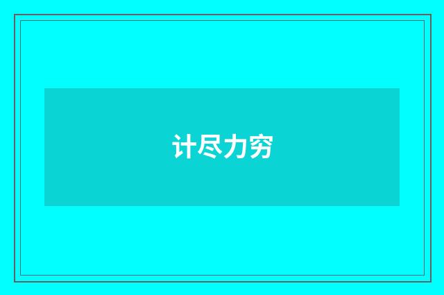 计尽力穷