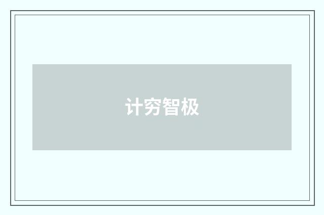 计穷智极
