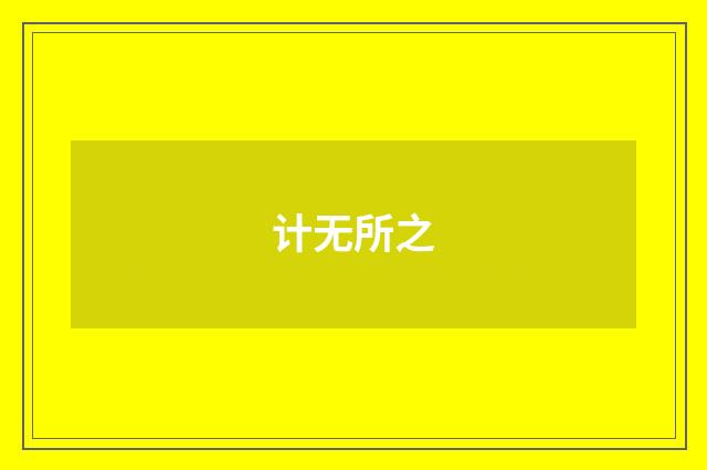 计无所之