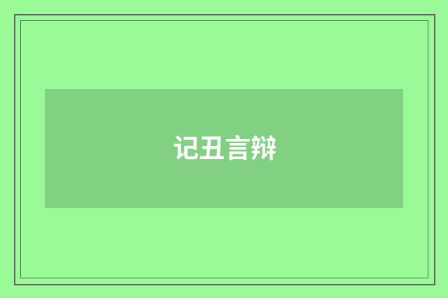 记丑言辩