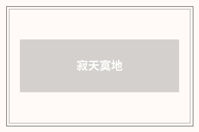 寂天寞地