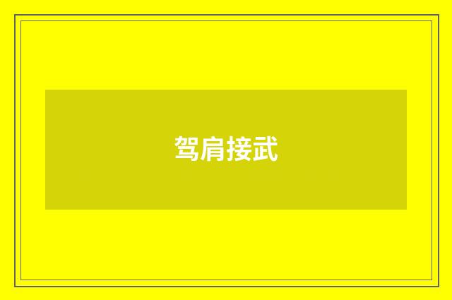 驾肩接武