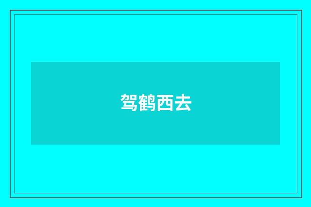 驾鹤西去