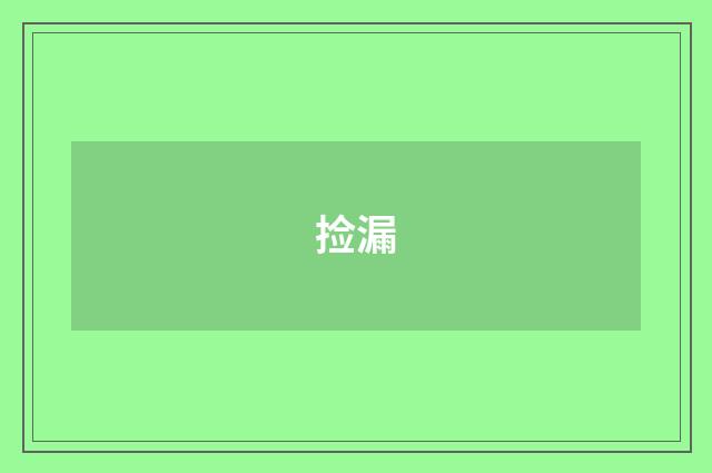捡漏