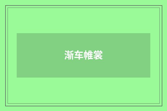 渐车帷裳