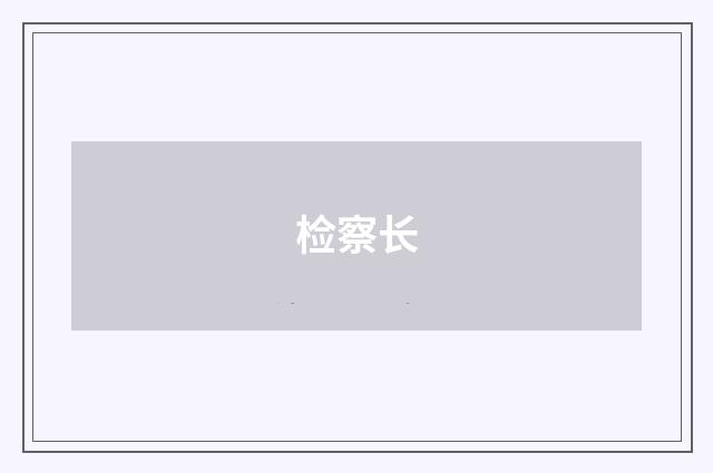 检察长
