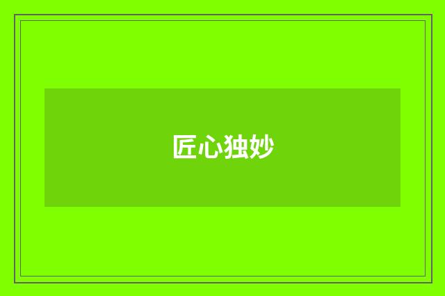匠心独妙
