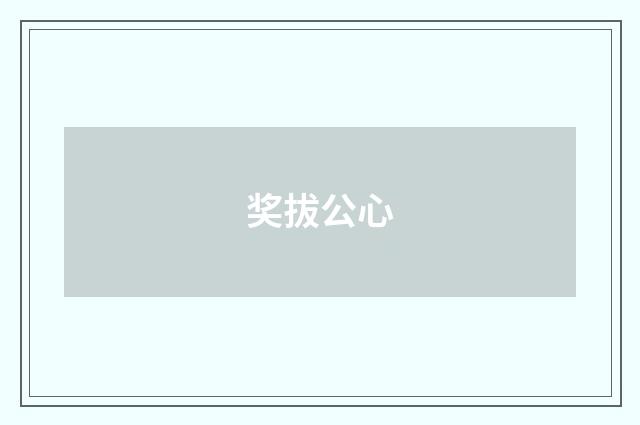 奖拔公心