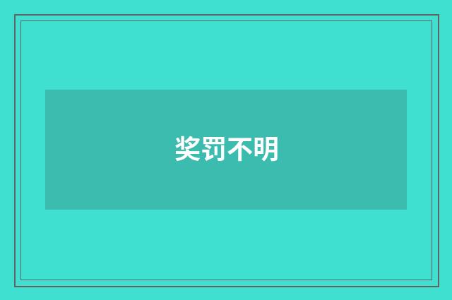 奖罚不明