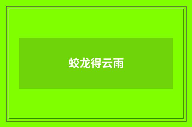 蛟龙得云雨